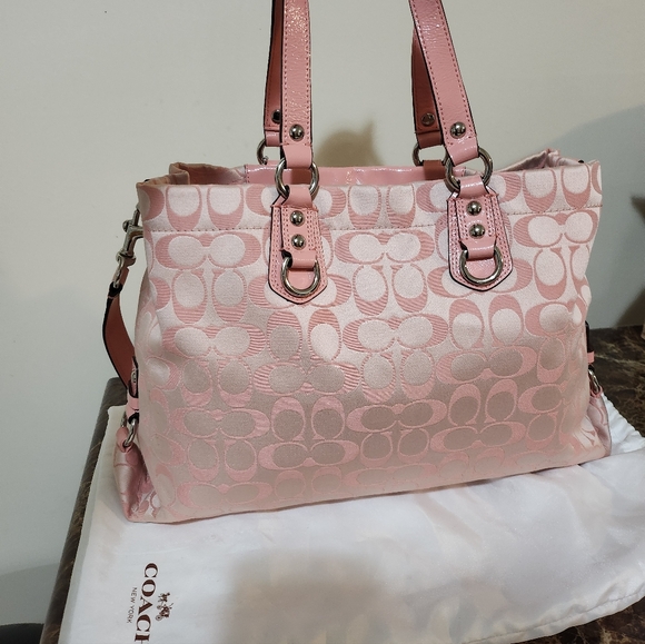 Coach Monogram Ashley Blush Pink  2way Shoulder Bag EUC - Picture 12 of 16
